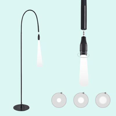 Weißlicht-LED-Lampe mit einstellbarem Fokus + 03 Sek. UV/LED-Wimpernkleber 3 ml.