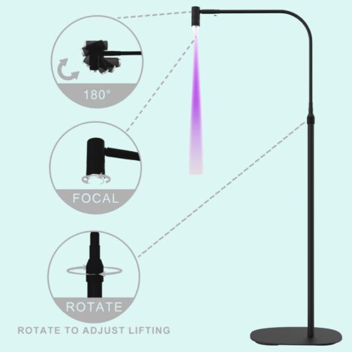 UV-/LED-Lampe mit drehbarem Kopf, einstellbarer Helligkeit und Fokus für Wimpernkleber – Bild 2