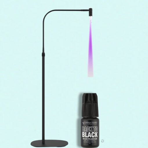 Forgatható Fejű UV / LED Lámpa Állítható Fényerővel és Fókusszal + Back-To Black UV/LED Fekete Szempillaragasztó