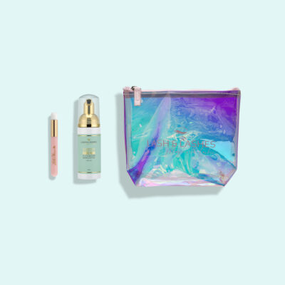 Home Aftercare Paket mit Super Sensitive Wimpernshampoo, Bürste und Geschenkset