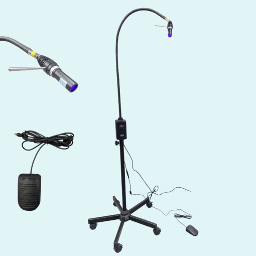 UV/LED-Lampe mit drei Linsen, drehbarem Kopf und einstellbarem Fokus